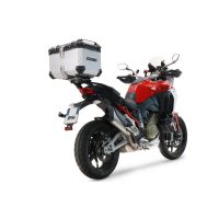 GPR TECH compatível com Ducati Multistrada V4 - S 2021/2024 Top Case Alpi-Tech em alumínio, cor prata com placa específica incluída Capacidade Litros 45