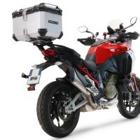 GPR TECH compatível com Ducati Multistrada V4 / V4S / V4S Sport 1100 2021/2024 Top Case Alpi-Tech em alumínio, cor prata com placa específica incluída Capacidade Litros 45