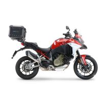 GPR TECH compatível com Ducati Multistrada V4 - S 2021/2024 Top Case Alpi-Tech em alumínio, cor preta com placa específica incluída Capacidade Litros 35