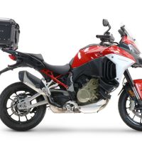 GPR TECH compatível com Ducati Multistrada V4 / V4S / V4S Sport 1100 2021/2024 Top Case Alpi-Tech em alumínio, cor preta com placa específica incluída Capacidade Litros 35