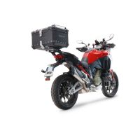 GPR TECH compatível com Ducati Multistrada V4 - S 2021/2024 Top Case Alpi-Tech em alumínio, cor preta com placa específica incluída Capacidade Litros 45