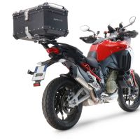 GPR TECH compatível com Ducati Multistrada V4 / V4S / V4S Sport 1100 2021/2024 Top Case Alpi-Tech em alumínio, cor preta com placa específica incluída Capacidade Litros 45