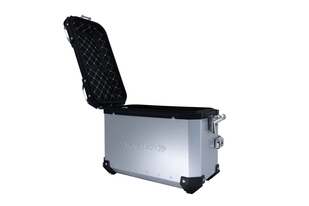 GPR TECH Par de malas laterais em alumínio sem rack específico, cor prata Capacidade 38 LT. + 38 LT. Capacidade 38 LT. + 38 LT.
