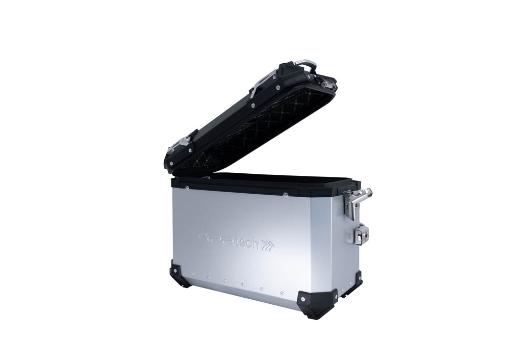GPR TECH Par de malas laterais em alumínio sem rack específico, cor prata Capacidade 38 LT. + 38 LT. Capacidade 38 LT. + 38 LT.