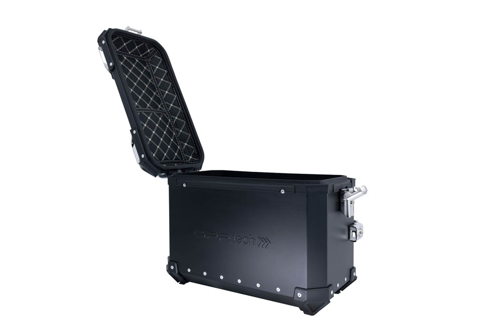 GPR TECH Par de malas laterais em alumínio sem rack específico, cor preta Capacidade 38 LT. + 38 LT. Capacidade 38 LT. + 38 LT.