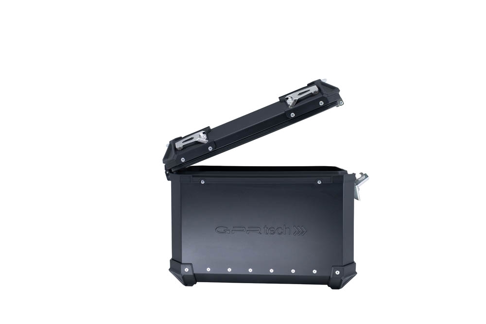GPR TECH Par de malas laterais em alumínio sem rack específico, cor preta Capacidade 38 LT. + 38 LT. Capacidade 38 LT. + 38 LT.
