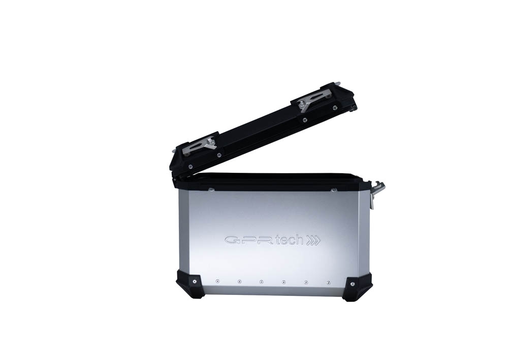 GPR TECH Par de malas laterais em alumínio sem rack específico, cor prata Capacidade 38 LT. + 38 LT. Capacidade 38 LT. + 38 LT.