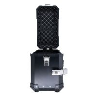 GPR TECH compatível com  Ktm Adventure 790 2021/2024 e5 Par de malas laterais em alumínio com o lado direito contornado, cor preta com porta-bagagem específico Capacidade 38 LT. + 32 LT.