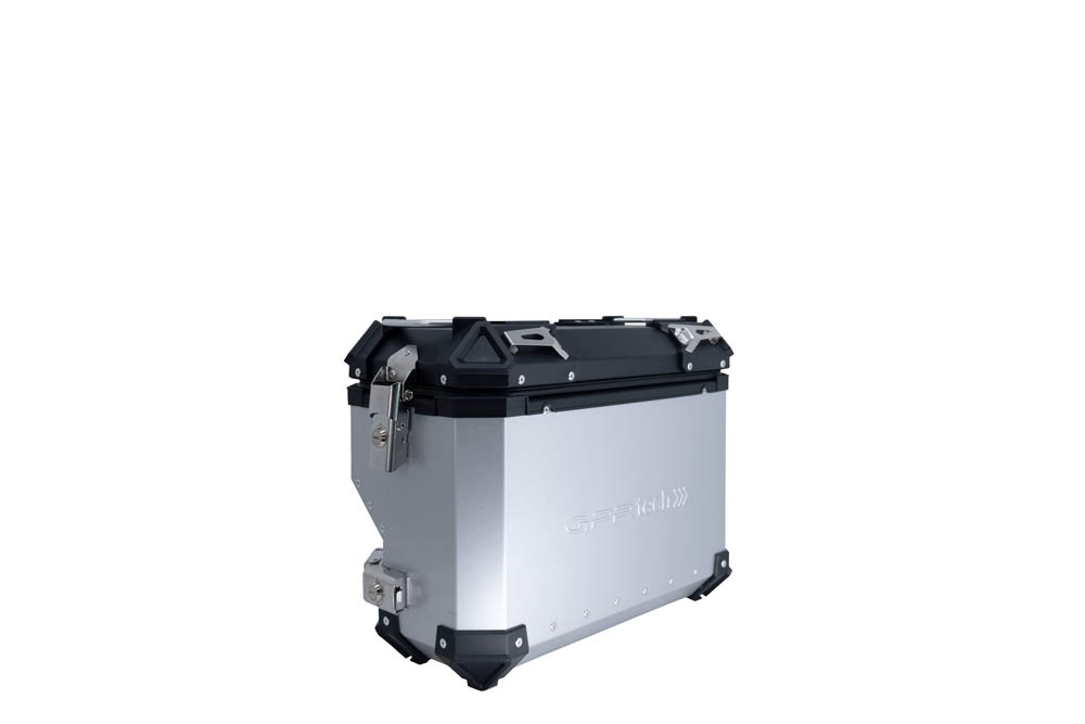 GPR TECH compatível com  Bmw F 750 Gs 2021/2024 e5 Par de malas laterais em alumínio com o lado direito contornado, cor prata com porta-bagagem específico Capacidade 38 LT. + 32 LT.
