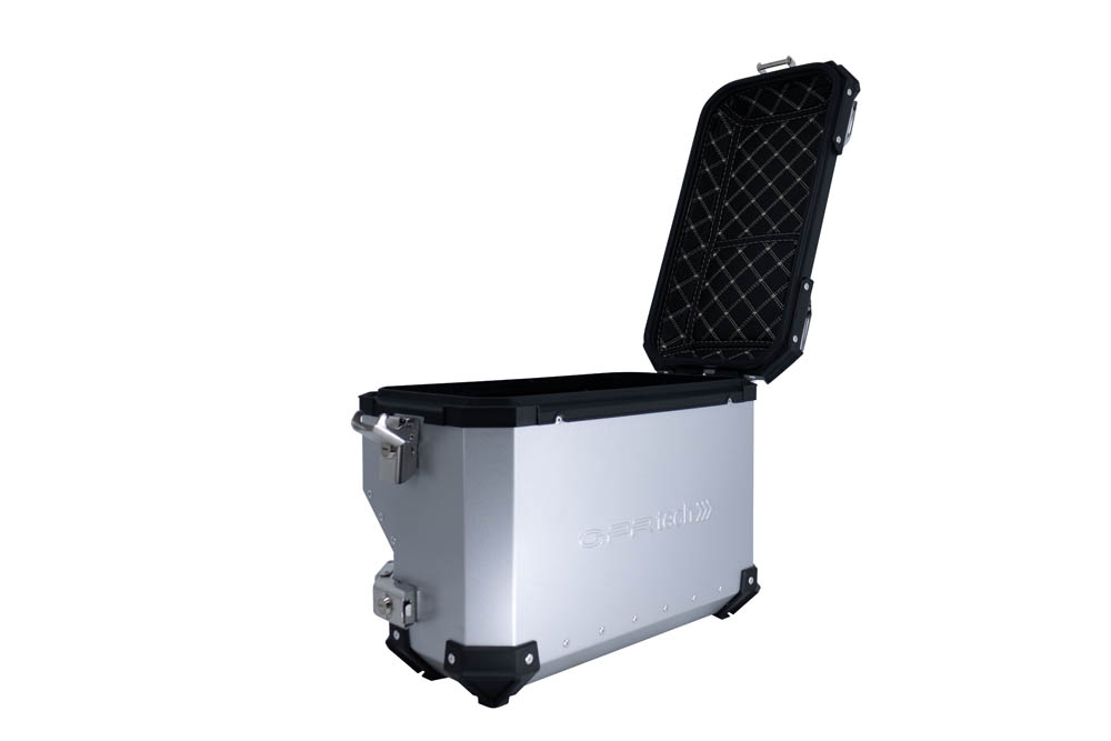 GPR TECH compatível com  Bmw F 750 Gs 2021/2024 e5 Par de malas laterais em alumínio com o lado direito contornado, cor prata com porta-bagagem específico Capacidade 38 LT. + 32 LT.