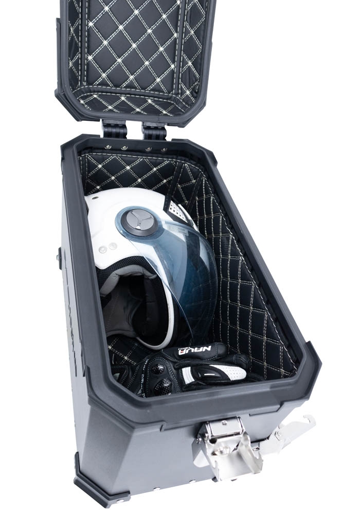 GPR TECH Par de malas laterais em alumínio sem rack específico, cor prata Capacidade 38 LT. + 38 LT. Capacidade 38 LT. + 38 LT.