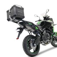 GPR TECH compatível com Kawasaki Versys 650 2023/2024 e5 plus Top Case Alpi-Tech em alumínio, cor preta com placa específica incluída Capacidade Litros 45