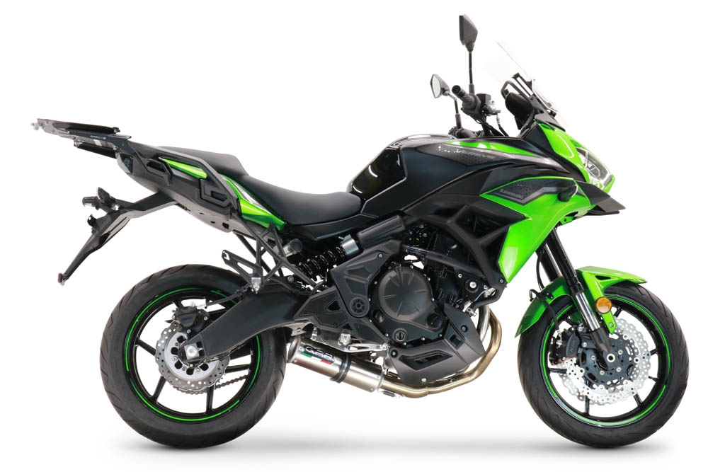Escape compatível com Kawasaki Versys 650 2017-2020, M3 Inox , Escape completo, não legal para países da UE, com db killer removível 