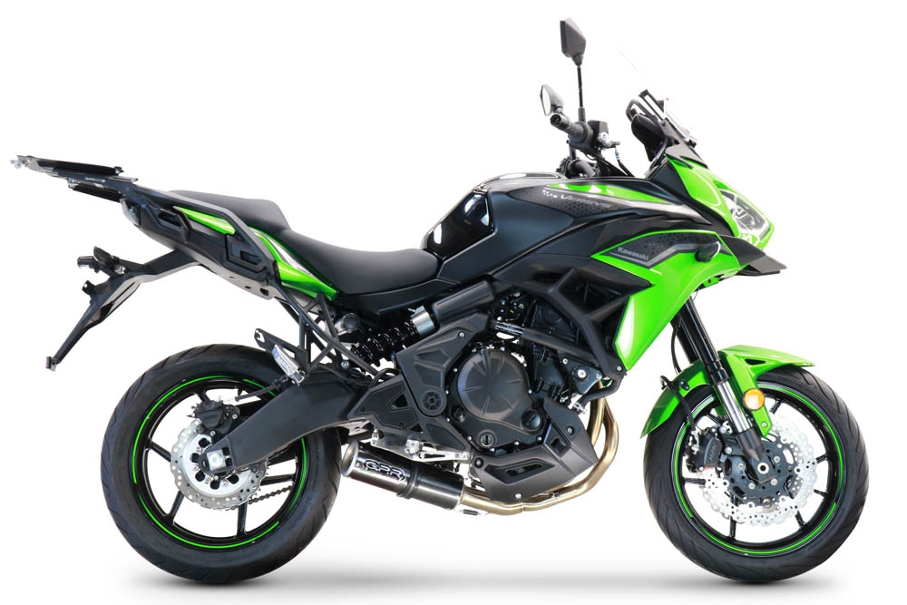 Escape compatível com Kawasaki Versys 650 2023-2024, M3 Poppy , Escape completo, não legal para países da UE, com db killer removível 