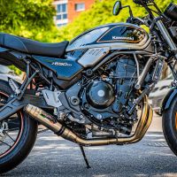Escape compatível com Kawasaki Z 650 RS 2021-2023, Deeptone Inox, Escape completo, não legal para países da UE, com db killer removível 