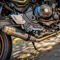 Escape compatível com Kawasaki Z 650 RS 2021-2023, Deeptone Inox, Escape completo, não legal para países da UE, com db killer removível 