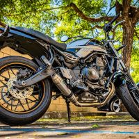 Escape compatível com Kawasaki Z 650 RS 2021-2023, Deeptone Inox, Escape completo, não legal para países da UE, com db killer removível 