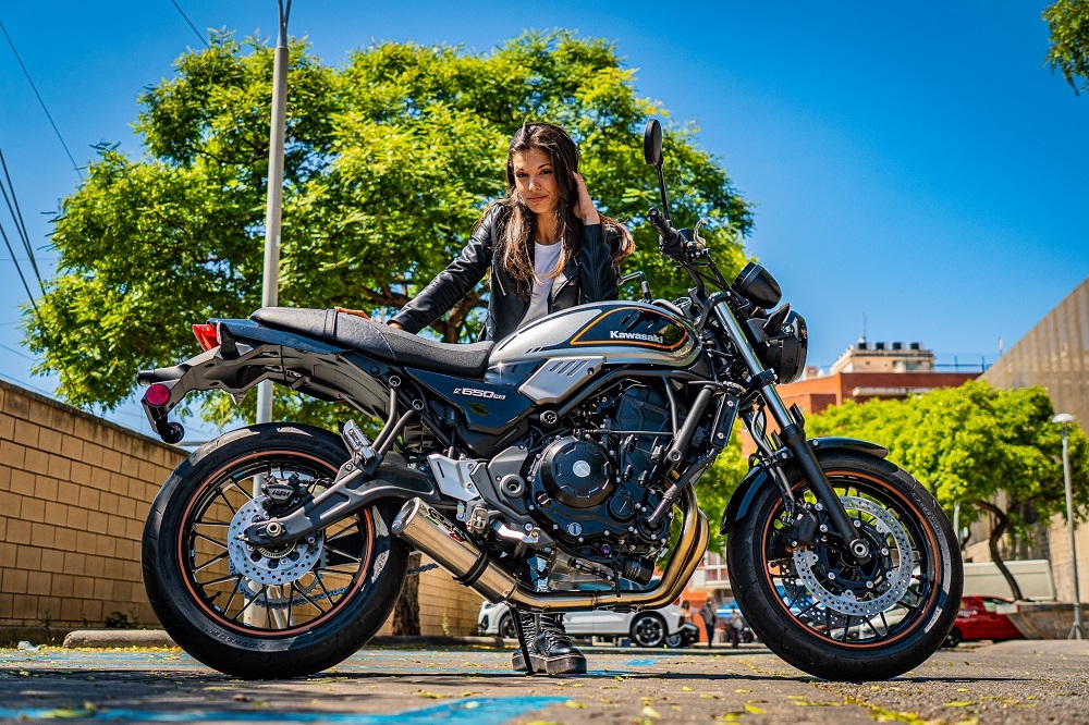 Escape compatível com Kawasaki Z 650 RS 2021-2023, M3 Inox , Escape completo, não legal para países da UE, com db killer removível 