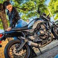 Escape compatível com Kawasaki Z 650 RS 2021-2023, Satinox, Escape completo, não legal para países da UE, com db killer removível 
