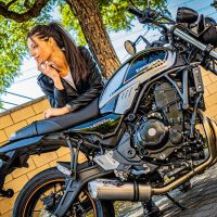 Escape compatível com Kawasaki Z 650 RS 2021-2023, Satinox, Escape completo, não legal para países da UE, com db killer removível 