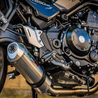 Escape compatível com Kawasaki Z 650 RS 2021-2023, Satinox, Escape completo, não legal para países da UE, com db killer removível 