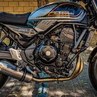 Escape compatível com Kawasaki Z 650 RS 2021-2023, Satinox, Escape completo, não legal para países da UE, com db killer removível 