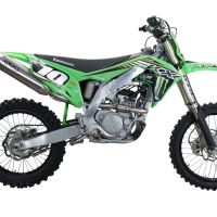 Escape compatível com Kawasaki KX 250 F 2017-2020, Pentacross Inox, Escape racing linha completa, silencioso mais coletor com dbkiller, não homologado 