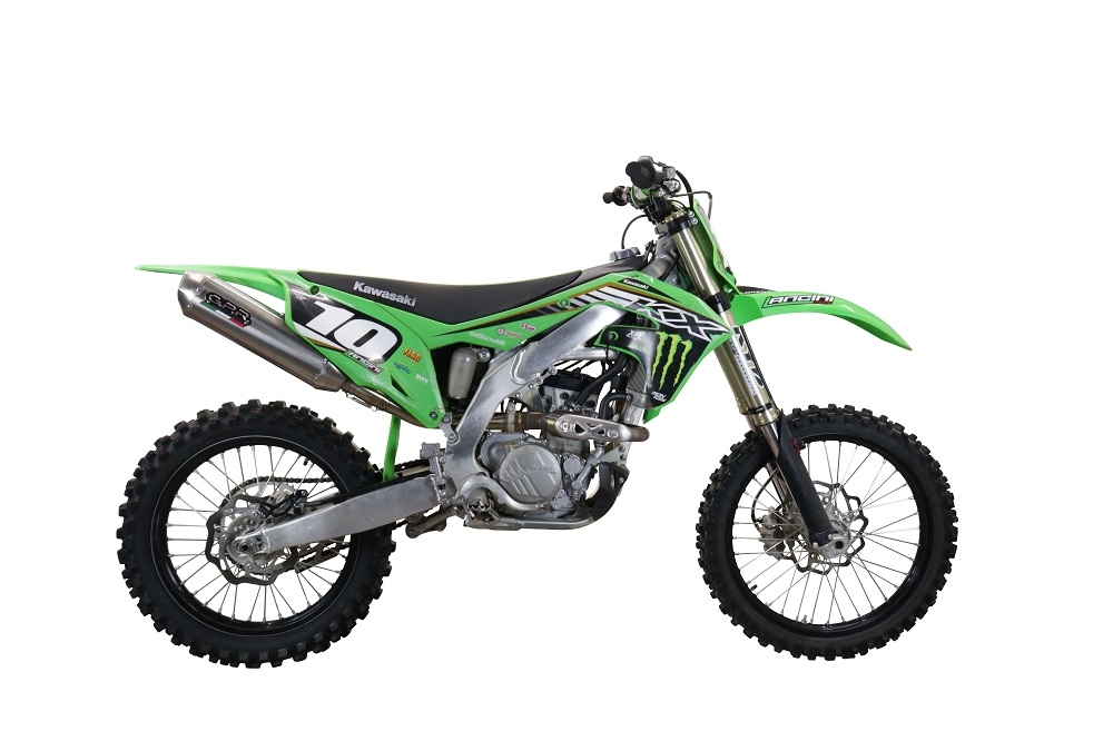 Escape compatível com Kawasaki KX 250 X 2021-2022, Pentacross Inox, Escapamento Racing, silenciador com conexão específica e db killer removível 