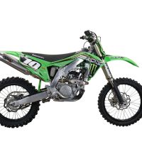 Escape compatível com Kawasaki KX 250 X 2021-2022, Pentacross Inox, Escapamento Racing, silenciador com conexão específica e db killer removível 