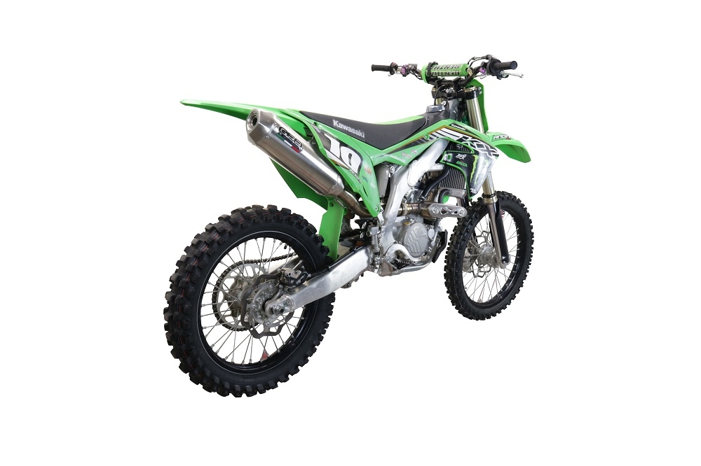 Escape compatível com Kawasaki KX 250 X 2021-2022, Pentacross Inox, Escapamento Racing, silenciador com conexão específica e db killer removível 