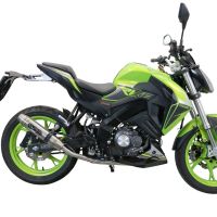 Escape compatível com Keeway Rkf 125 2021-2023, Deeptone Inox, Escape completo, não legal para países da UE, com db killer removível 