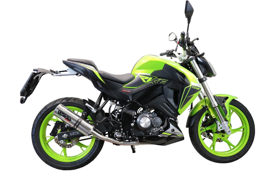 Escape compatível com Keeway Rkf 125 2021-2023, M3 Inox , Escape completo, não legal para países da UE, com db killer removível 