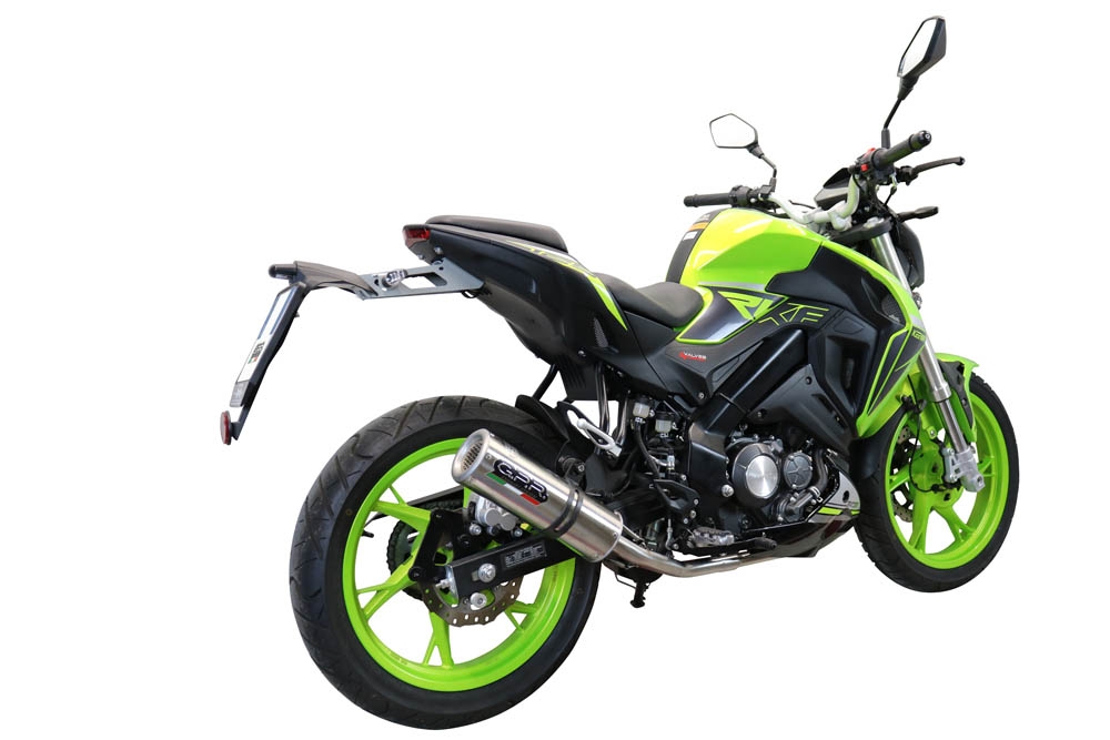 Escape compatível com Keeway Rkf 125 2021-2023, M3 Inox , Escape completo, não legal para países da UE, com db killer removível 