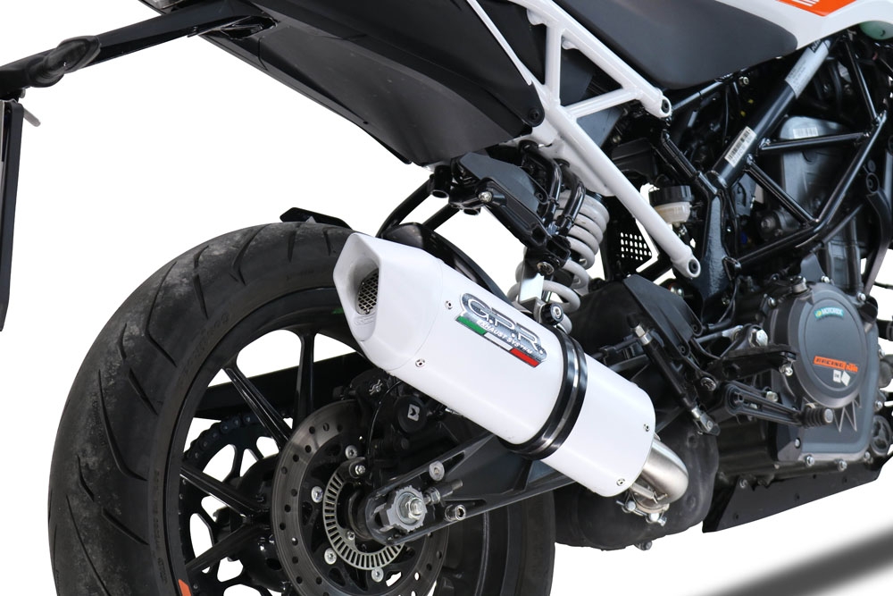 Escape compatível com Ktm Duke 250 2021-2023, Albus Evo4, Escape legal, homologado, silenciador com db killer removível e tubo de ligação específico 