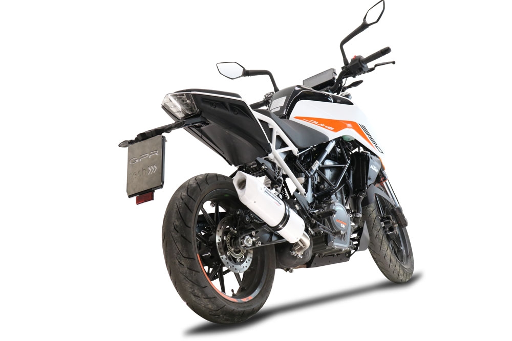 Escape compatível com Ktm Duke 250 2021-2023, Albus Evo4, Escape legal, homologado, silenciador com db killer removível e tubo de ligação específico 