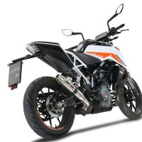 Escape compatível com Ktm Duke 250 2021-2023, Deeptone Inox, Escape legal, homologado, silenciador com db killer removível e tubo de ligação específico 