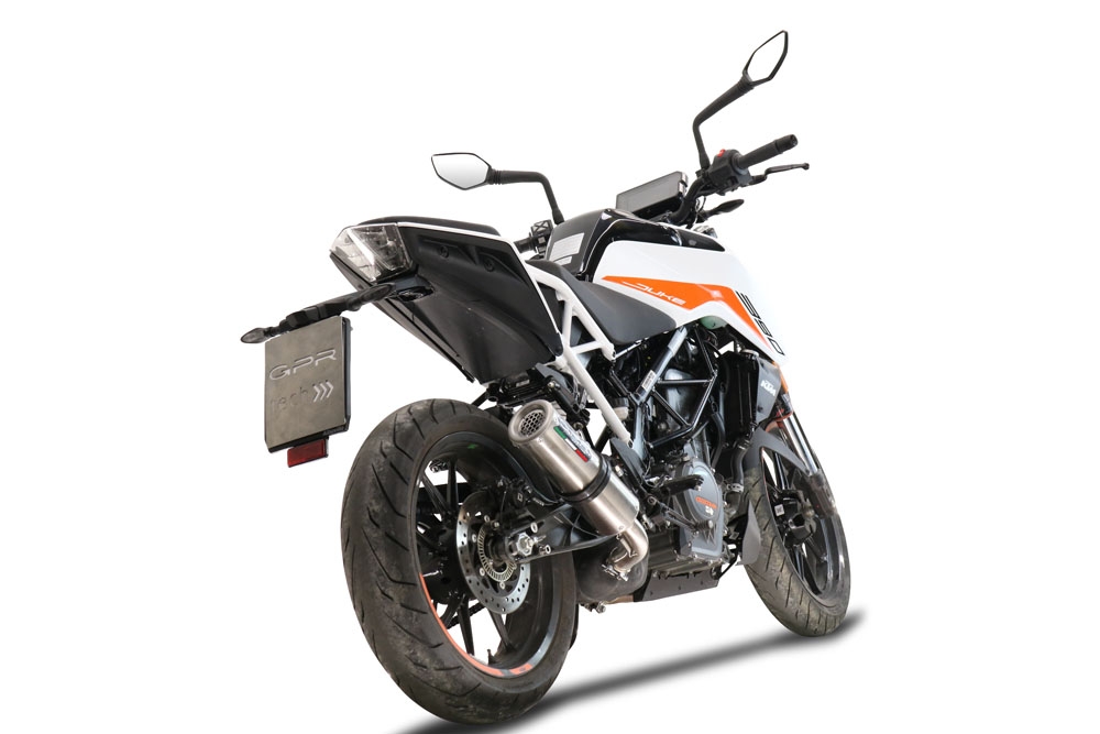 Escape compatível com Ktm Duke 125 2021-2023, M3 Inox , Escape legal, homologado, silenciador com db killer removível e tubo de ligação específico 