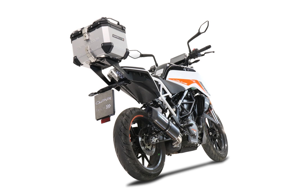 Top case maletas GPR TECH compatível com Ktm Duke 390 2021/2023 e5 Top Case Alpi-Tech em alumínio, com porta-bagagens específico em alumínio cor preto com placa específica incluída Capacidade Litros 26