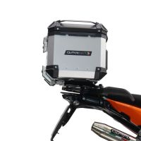 Top case maletas GPR TECH compatível com Ktm Lc 8 Adventure 1090 2017/2020 e4 Top Case Alpi-Tech em alumínio, cor prata com placa específica incluída Capacidade Litros 55