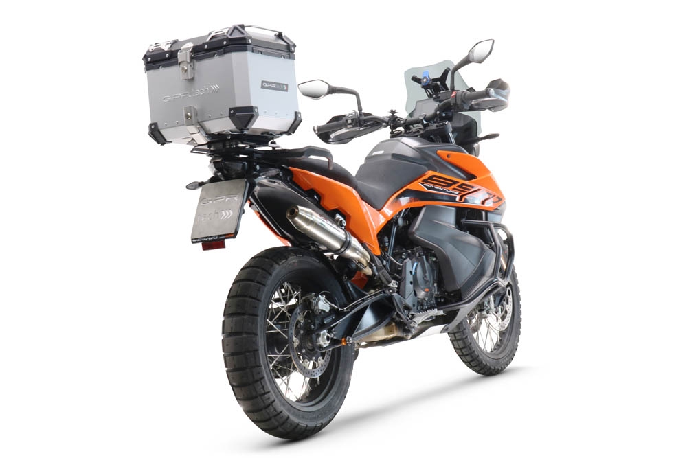 Top case maletas GPR TECH compatível com Husqvarna Norden 901 2022/2024 e5 Top Case Alpi-Tech em alumínio, cor prata com placa específica incluída Capacidade Litros 55