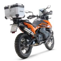 Top case maletas GPR TECH compatível com Husqvarna Norden 901 2022/2024 e5 Top Case Alpi-Tech em alumínio, cor prata com placa específica incluída Capacidade Litros 55