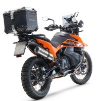 Top case maletas GPR TECH compatível com Ktm Adventure 890 - 890 R Rally 2020/2024 e5 Top Case Alpi-Tech em alumínio, cor preta com placa específica incluída Capacidade Litros 45
