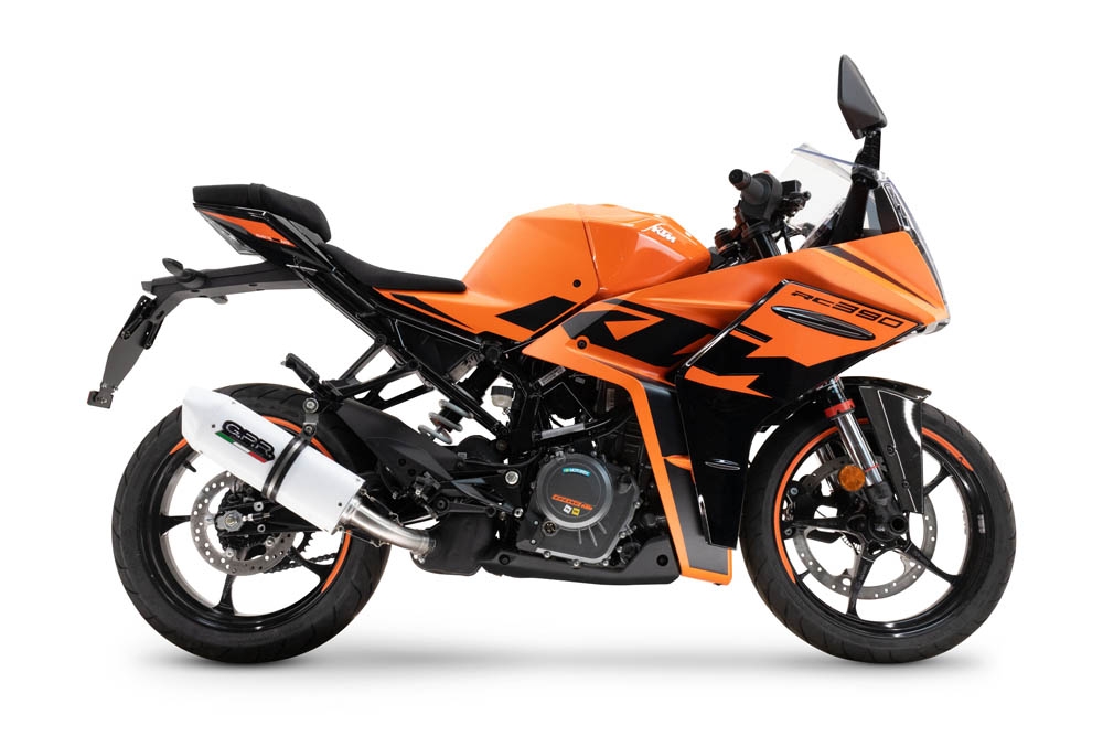 Escape compatível com Ktm Rc 390 2022-2024, Albus Evo4, Escape legal, homologado, silenciador com db killer removível e tubo de ligação específico 