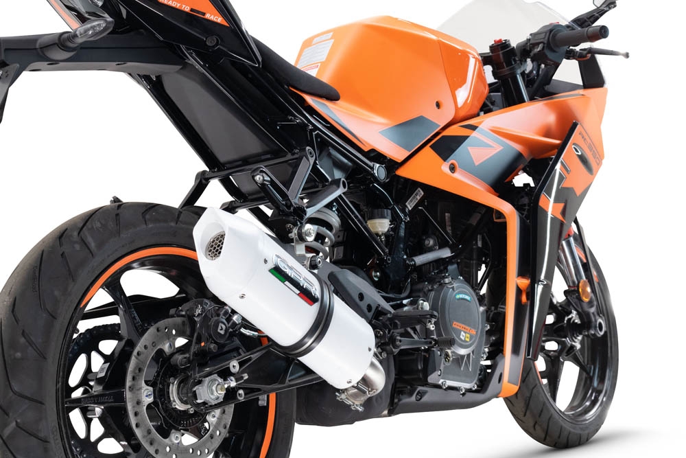Escape compatível com Ktm Rc 390 2022-2024, Albus Evo4, Escape legal, homologado, silenciador com db killer removível e tubo de ligação específico 