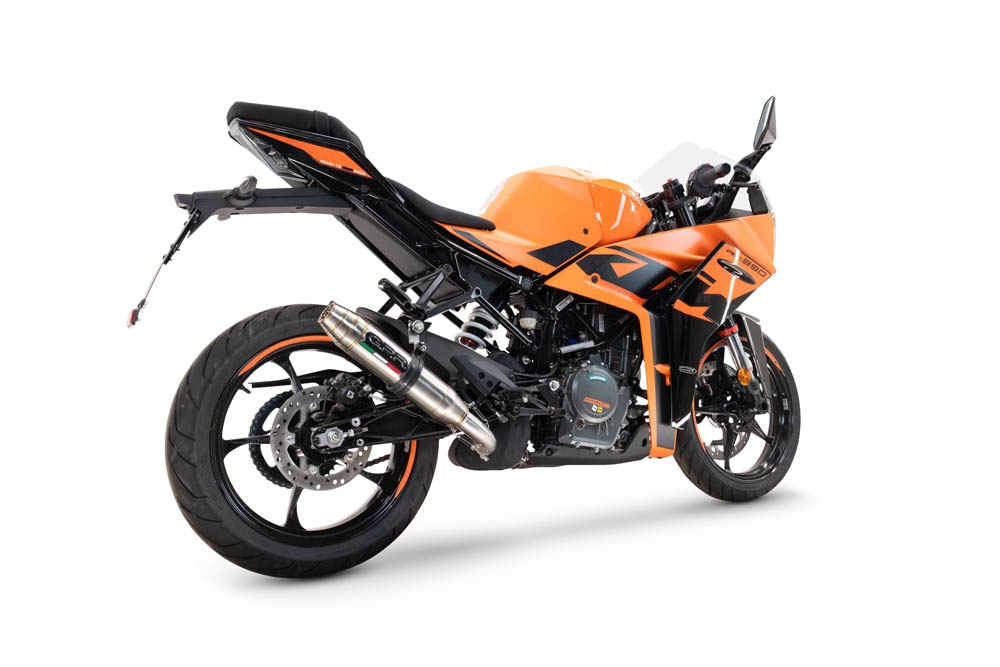 Escape compatível com Ktm Rc 390 2022-2024, Deeptone Inox, Escape legal, homologado, silenciador com db killer removível e tubo de ligação específico 