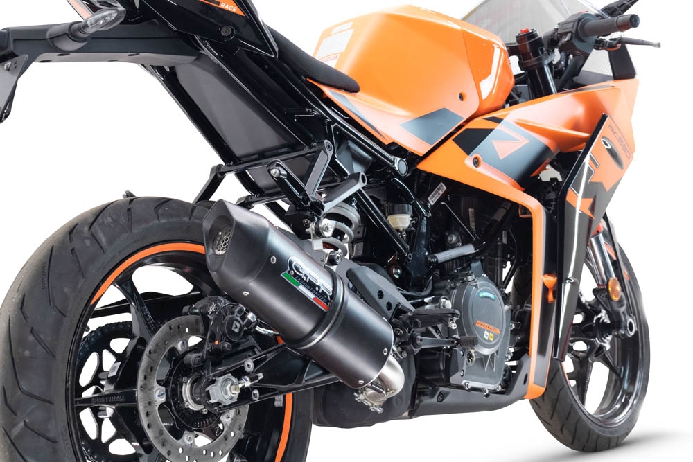 Escape compatível com Ktm Rc 390 2022-2024, Furore Evo4 Nero, Escape legal, homologado, silenciador com db killer removível e tubo de ligação específico 