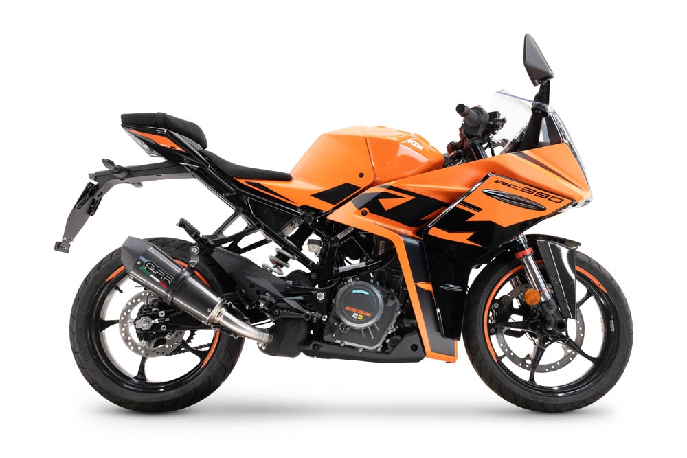 GPR escape compatível com  Ktm Rc 390 2022-2024, New Grand Prix Evo Titanium, Escape legal, homologado, silenciador com db killer removível e tubo de ligação específico 