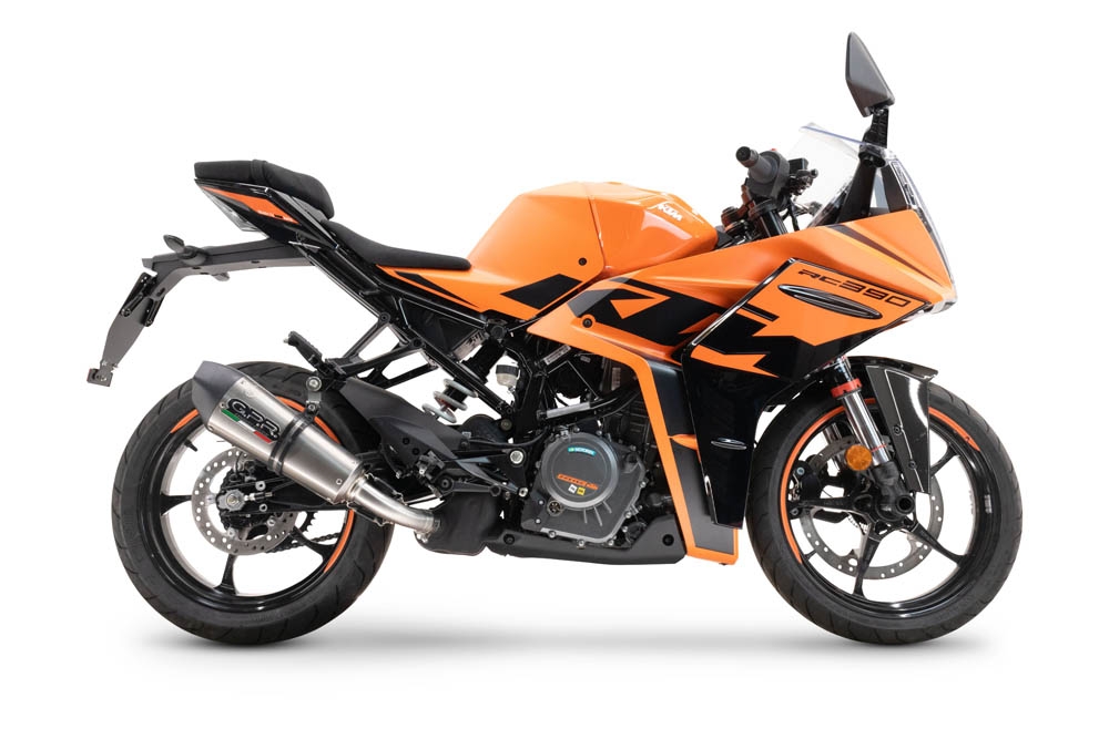 Escape compatível com Ktm Rc 125 2021-2024, M3 Inox , Escape legal, homologado, silenciador com db killer removível e tubo de ligação específico 