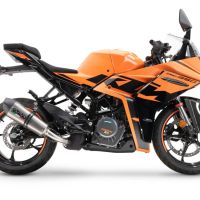 Escape compatível com Ktm Rc 125 2021-2024, M3 Inox , Escape legal, homologado, silenciador com db killer removível e tubo de ligação específico 