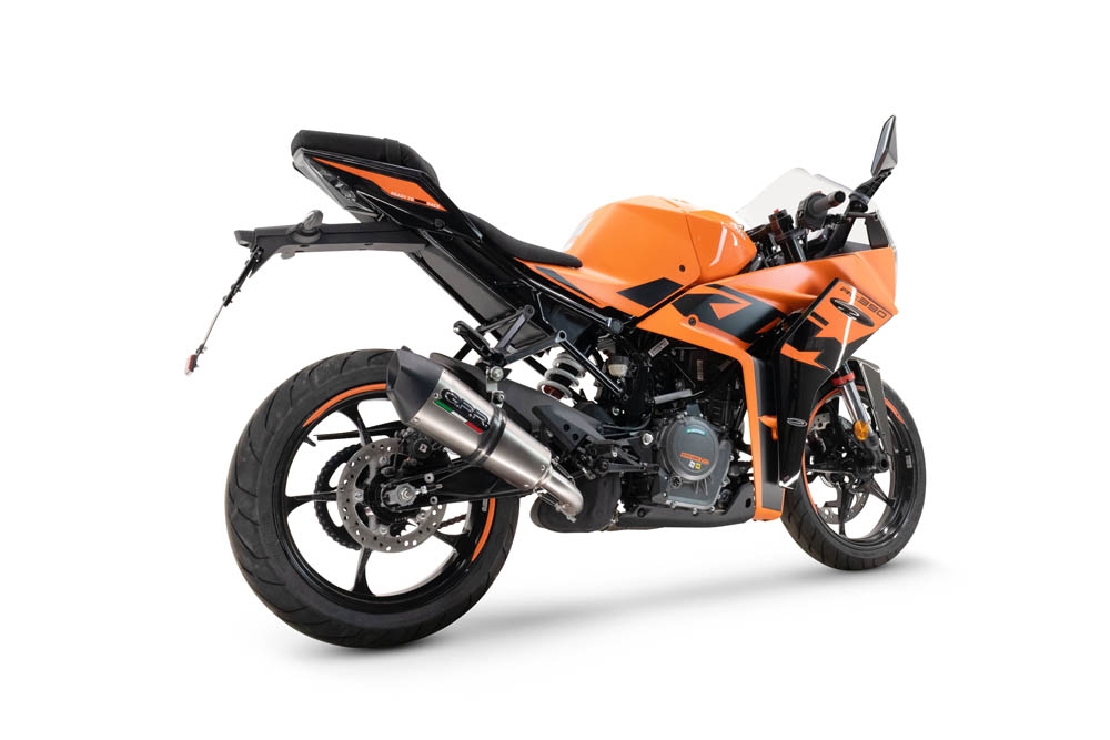 Escape compatível com Ktm Rc 125 2021-2024, M3 Inox , Escape legal, homologado, silenciador com db killer removível e tubo de ligação específico 